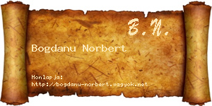 Bogdanu Norbert névjegykártya